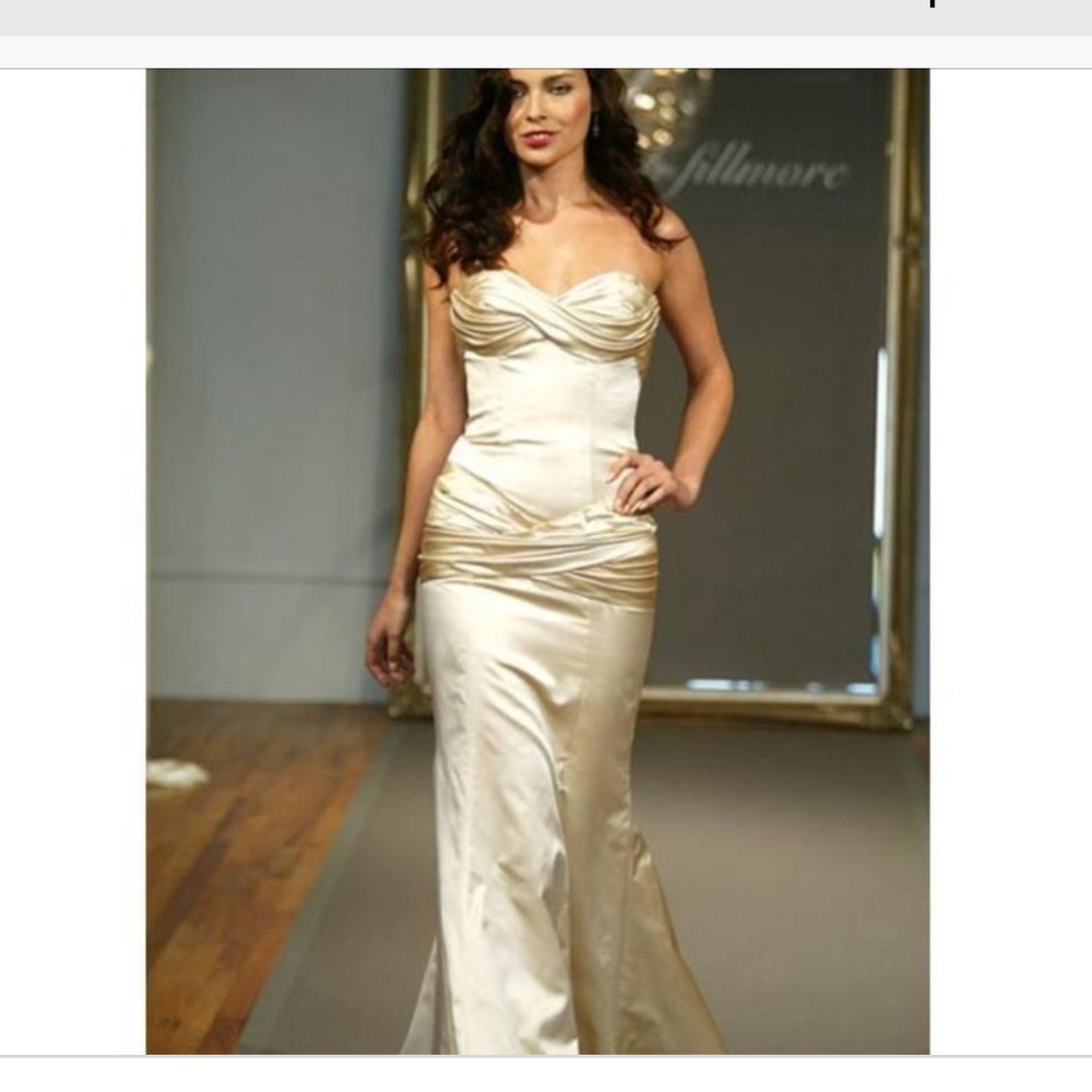 Ivory satin wedding dress